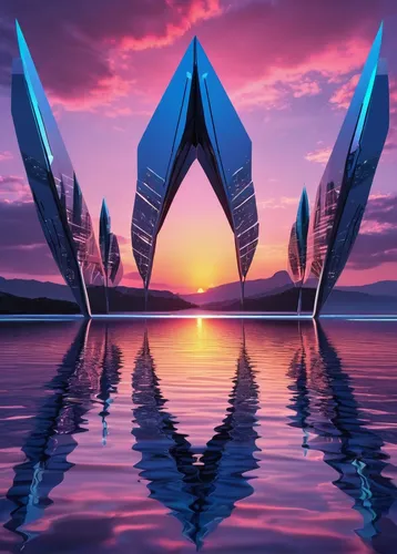 lotus temple,futuristic architecture,futuristic landscape,futuristic art museum,calatrava,sailing boats,alien ship,qatar,santiago calatrava,sailboats,sails,lotustemple,doha,dhabi,diamond lagoon,pyramids,ark,sailing blue purple,felucca,abu-dhabi,Conceptual Art,Sci-Fi,Sci-Fi 10