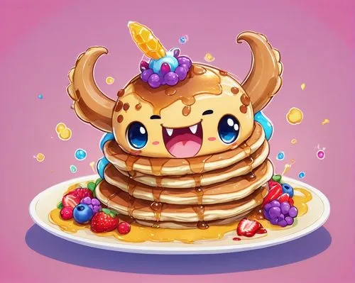 pancake,pancake cake,egg pancake,pancaked,small pancakes,kawaii food,Illustration,Japanese style,Japanese Style 02