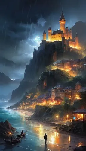 fantasy landscape,fantasy picture,forteresse,fantasy art,townsmen,castel,novigrad,world digital painting,dragonstone,castle of the corvin,castle,knight's castle,fortresses,templar castle,seregil,gondolin,castles,fantasy city,cliffside,citadels,Conceptual Art,Oil color,Oil Color 03