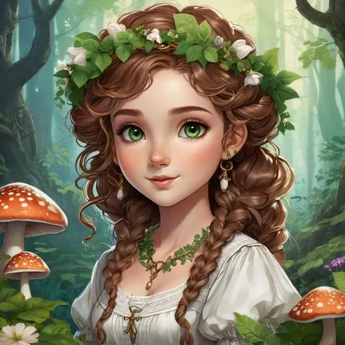 merida,fae,linden blossom,fantasy portrait,fairy tale character,dryad,forest clover,faery,flora,faerie,fairy forest,garden fairy,rosa 'the fairy,tiana,forest background,primrose,vanessa (butterfly),girl in flowers,game illustration,little girl fairy,Unique,Design,Blueprint