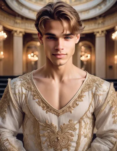 male ballet dancer,melchior,george russell,the carnival of venice,ballet master,htt pléthore,renaissance,russo-european laika,leonardo devinci,alhambra,mozart taler,david-lily,konstantin bow,cinderella,rococo,hamelin,jack rose,mozart,clavichord,valentin,Photography,Realistic