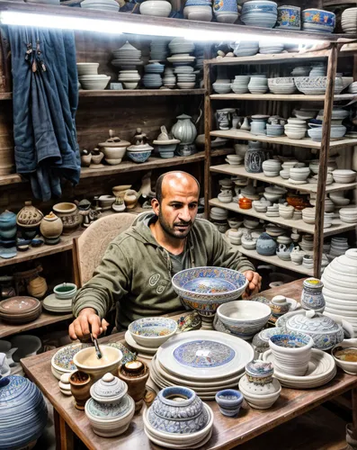 handicrafts,pottery,chinaware,dishware,tibetan bowls,souq,spice souk,silversmith,stoneware,tableware,souk,tinsmith,earthenware,grand bazaar,vintage dishes,artisan,shashed glass,metalsmith,singingbowls