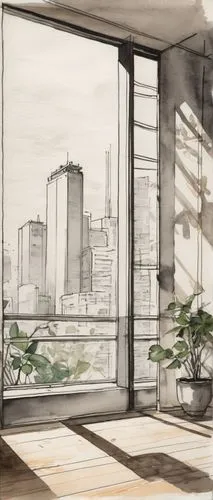 window sill,windowsill,windowsills,sunroom,sky apartment,highrise,high rise,city scape,penthouses,study,urban landscape,highrises,apartment,balcony,office buildings,buildings,cityview,tall buildings,glass wall,window view,Illustration,Paper based,Paper Based 30