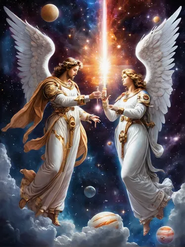 celestial bodies,angels of the apocalypse,angels,divine healing energy,the annunciation,angelology,pillars of creation,zodiacal signs,celestial event,celestial,fantasy picture,gemini,global oneness,angel and devil,mysticism,virgos,la nascita di venere,heaven and hell,binary system,fantasy art,Conceptual Art,Sci-Fi,Sci-Fi 30