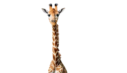 Wild savannah giraffe, solo, adult, tall, long neck, brown spots, white belly, detailed fur texture, green leafy crown, bright sunlight, panoramic view, 3/4 composition, soft focus, warm color tone.,a