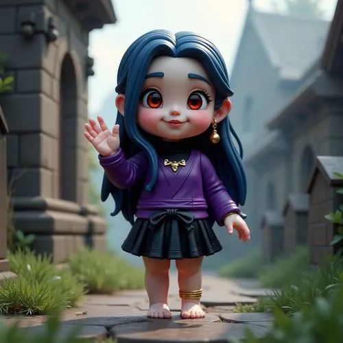 coraline,cute cartoon character,vax figure,alita,chibi girl,female doll