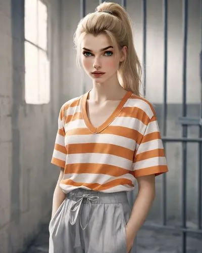 chainlink,rockabella,tee,retro girl,cotton top,clementine,retro woman,liberty cotton,eleven,detention,polo shirt,horizontal stripes,realdoll,daphne,retro women,marilyn,olallieberry,prisoner,lira,lena,Photography,Natural