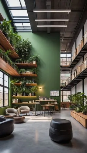 greenhaus,loft,packinghouse,modern office,bureaux,houseplants,gensler,house plants,lofts,green living,hanging plants,green plants,creative office,houseplant,indoor,roof garden,planta,boxwoods,potted plants,offices,Illustration,Paper based,Paper Based 07