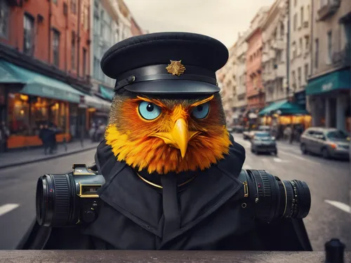 serious bird,canary bird,angry bird,owl-real,orange beak,big bird,avian,bart owl,bird of prey,bird bird-of-prey,photoshop manipulation,3d crow,bubo bubo,owl,traffic cop,feathered,photo manipulation,feathered race,twitter bird,bird robin,Photography,Documentary Photography,Documentary Photography 30