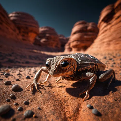 En un paisaje desolado y abrasador, característico de un planeta similar a Mercurio, se extiende un vasto desierto rocoso y estéril. Las temperaturas extremas y la radiación intensa hacen que el ambie