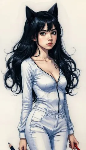 morgana,faunus,aradia,erma,lightwood,marceline,selina,shadman,moonstuck,emiko,krita,bluestar,black cat,nepeta,zatanna,kittani,filia,pyewacket,chiaradia,michiko,Illustration,Black and White,Black and White 16