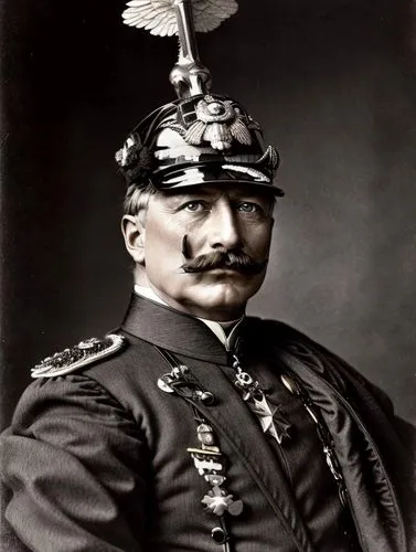 Color version of Wilhelm II, moustache tips are bent vertically upwards.,kaiser wilhelm ii,kaiser wilhelm,emperor wilhelm i,pickelhaube,the emperor's mustache,prussian,grand duke,admiral von tromp,gra