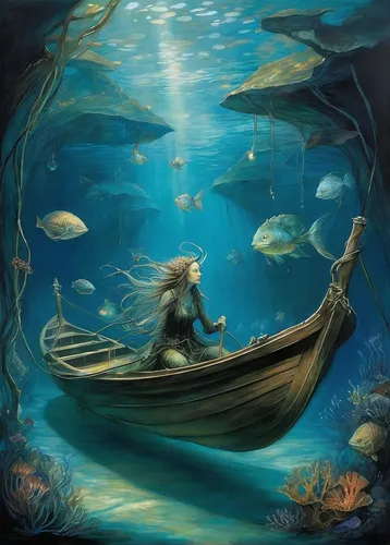 mermaid background,fantasy picture,adrift,underwater background,fantasy art,underwater landscape,fishing float,the sea maid,under sea,rusalka,under the sea,green mermaid scale,exploration of the sea,underwater world,the blonde in the river,ocean underwater,sea landscape,god of the sea,undersea,merfolk,Illustration,Realistic Fantasy,Realistic Fantasy 14