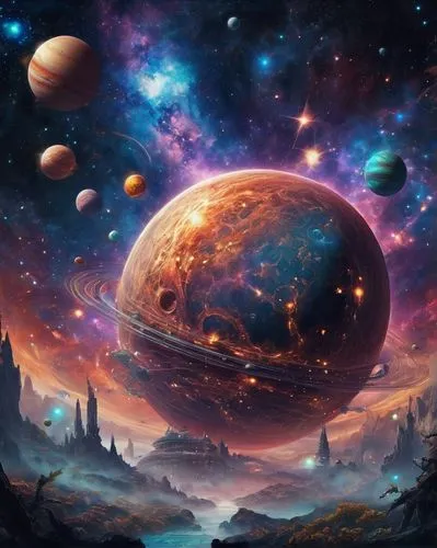 alien planet,space art,planets,alien world,fantasy picture,planet eart,Illustration,Realistic Fantasy,Realistic Fantasy 02