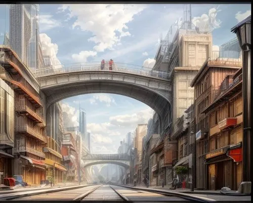 bridge new europe,metropolis,tied-arch bridge,cartoon video game background,city scape,angel bridge,fantasy city,city gate,stone arch,dragon bridge,world digital painting,backgrounds,city highway,background images,background image,street canyon,digital compositing,bridges,french digital background,arch bridge