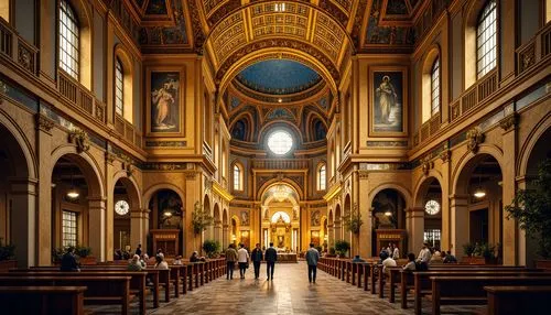 collegiate basilica,interior view,interior,the interior,saint peter's,transept,archdiocese,immaculata,aisle,minor basilica,nave,the basilica,saint joseph,basilica,basilica of saint peter,thomasian,sancta,aquinas,santa maria degli angeli,reredos