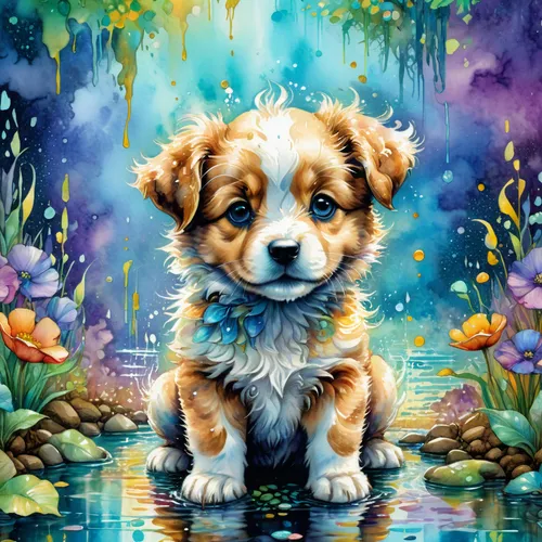 dog in the water,tibetan spaniel,watercolor dog,water dog,australian shepherd,golden retriever puppy,cute puppy,miniature australian shepherd,golden retriever,cavapoo,dog illustration,shih tzu,corgi,retriever,nova scotia duck tolling retriever,corgis,cavalier king charles spaniel,welsh corgi,cavachon,puppy pet,Conceptual Art,Daily,Daily 31