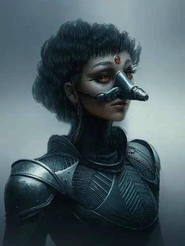 the artwork in the sci - fi fi movie is really creepy,alita,sithara,binodini,afrofuturism,3d crow,asari,Conceptual Art,Fantasy,Fantasy 12