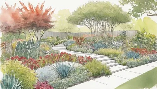 landscape designers sydney,garden design sydney,landscape design sydney,flower borders,xeriscaping,climbing garden,Illustration,Black and White,Black and White 08