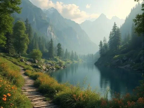 landscape background,river landscape,nature landscape,fantasy landscape,mountainlake,beautiful landscape,forest lake,mountain landscape,mountain lake,beautiful lake,alpine lake,alpine landscape,nature wallpaper,nature background,landscape nature,mountainous landscape,hiking path,mountain river,heaven lake,salt meadow landscape,Photography,General,Realistic