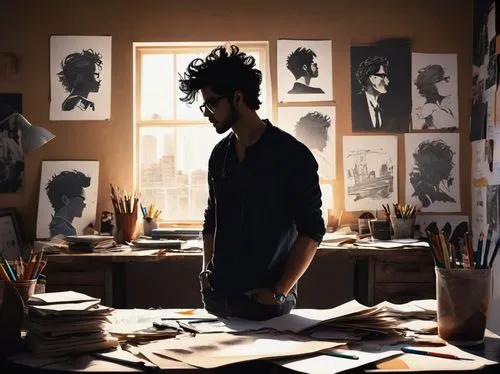 art silhouette,silhouette art,chomet,chiaroscuro,artist portrait,italian painter,artist,ayoade,man silhouette,silhouette,gaiman,illustrators,illustrator,silhouette of man,the silhouette,artistshare,painter,azzarello,artistic,painting technique,Illustration,Black and White,Black and White 31