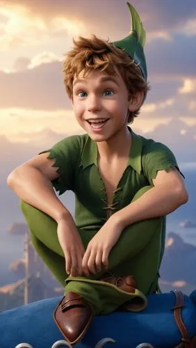  um personagem Qisney, Peter Pan,  arte em  foto realista.,a close up of a young child in costume,gavroche,lepreau,elf,lampwick,elfin,sanjaya,Photography,General,Realistic