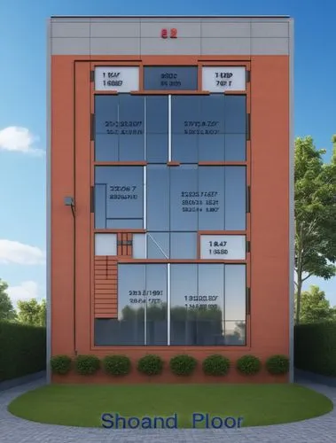 2d render ,the front of the building is shown with windows and some bushes,storeyed,bioshield,saswad,shared apartment,shashed glass,shodan,Photography,General,Realistic