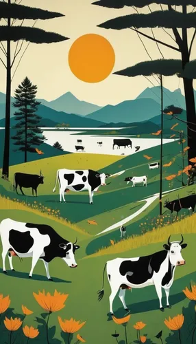 holstein cattle,cows on pasture,holstein,dairy cows,cow herd,milk cows,holstein cow,david bates,cows,holstein-beef,cow meadow,red holstein,galloway cows,livestock farming,dairy cow,dairy cattle,oxen,cattles,mountain cows,two cows,Illustration,Vector,Vector 13