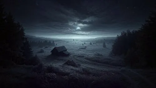 moonsorrow,lunar landscape,fantasy picture,moonlit night,fantasy landscape,moonscape,oscura,black forest,darklands,forest dark,night scene,black landscape,moonscapes,nightscape,icewind,winter night,nacht,coniferous forest,photomanipulation,darkfall