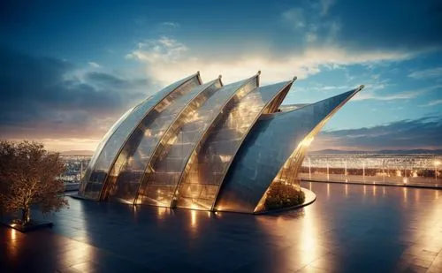 a large metal structure that has been placed in the middle of a courtyard,futuroscope,calatrava,mawazine,futuristic architecture,esteqlal,ahvaz,Photography,General,Fantasy