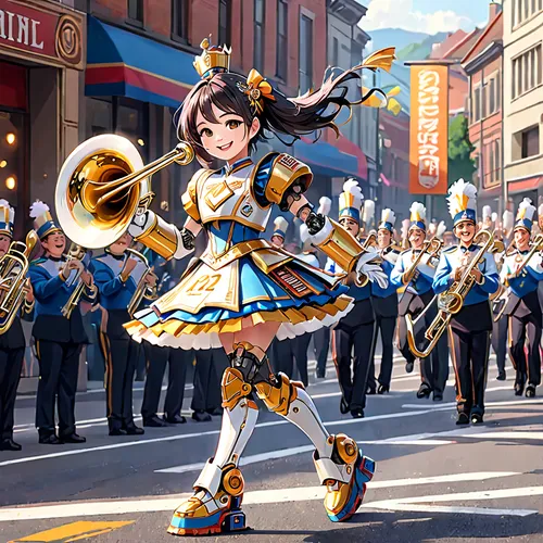 euphonium,marching band,military band,fanfare horn,trumpet gold,brass band,haruhi suzumiya sos brigade,gold trumpet,marching,trumpet player,parade,trumpet,tuba,trumpet climber,trombonist,orchestra division,trombone player,saxhorn,honoka,oktoberfest background,Anime,Anime,General