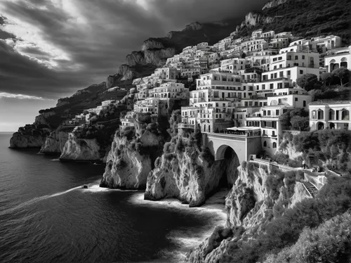 amalfi,amalfi coast,positano,blackandwhitephotography,italia,italy,monochrome photography,campania,cliffs ocean,landscape photography,scilla,tropea,manarola,landscapes beautiful,capri,buildings italy,sicily,sorrento,cliff coast,hanging houses,Photography,Documentary Photography,Documentary Photography 13