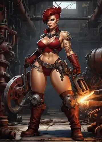 katarina,female warrior,bloodrayne,zarya,liora,teela,demona,bellona,hard woman,vi,brigitte,dyna,bexxar,machinist,romanoff,amazona,malene,thundra,neith,gaige,Illustration,Japanese style,Japanese Style 07