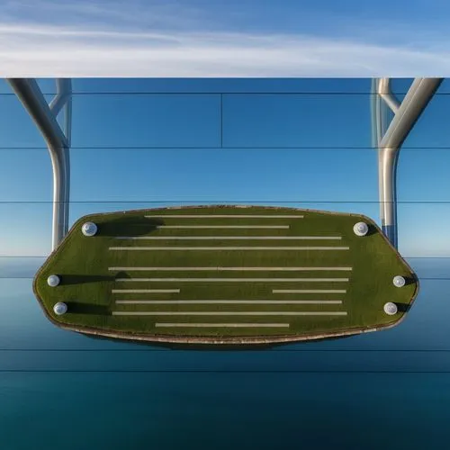 a 3d image of golf course on a large green field,golf car vector,grille,golf buggy,golf cart,hydrofoil,panoramic golf,golf backlight,ventilation grille,protective grille,boat landscape,aerocar,sailing