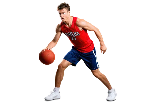 Muscular man, athletic build, serious expression, sweat droplets on forehead, messy short hair, intense eyes, firm jawline, tight-fitting sports jersey, basketball shorts, white sneakers, dynamic pose