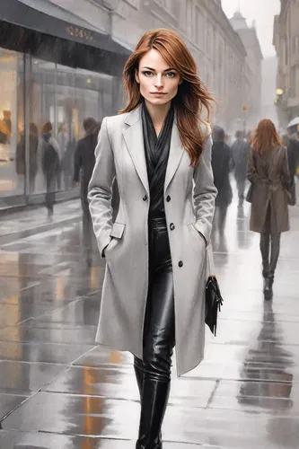 woman in menswear,woman walking,black coat,overcoat,long coat,women fashion,menswear for women,businesswoman,sprint woman,photoshop manipulation,trench coat,girl walking away,fashion street,business woman,bussiness woman,spy visual,spy,image manipulation,secret agent,pedestrian,Digital Art,Pencil Sketch