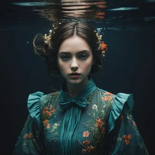 jingna,water nymph,under the water,underwater,submerged,ophelia,under water,fairy peacock,underwater background,the sea maid,mystical portrait of a girl,siren,victorian lady,blue peacock,peacock,fathom,naiad,undersea,ocean underwater,water rose,Photography,Documentary Photography,Documentary Photography 08