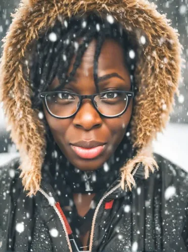 Beautyfull african woman under snow in winter, full body view,snowflake background,in the snow,snowy,the snow falls,girl on a white background,christmas snowy background,the snow queen,snowing,snow,ma