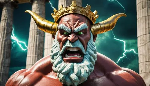 poseidon god face,poseidon,zeus,sparta,thracian,trioceros,sea god,god of thunder,barbarian,thymelicus,caesar,imperator,hercules,perseus,odin,tiberius,brahma,greek myth,angry man,greek god,Conceptual Art,Oil color,Oil Color 21