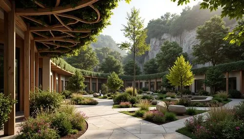 rivendell,teahouses,monastery garden,sake gardens,hushan,landscaped,teahouse,greenforest,courtyards,gardens,nature garden,green garden,garden of plants,home landscape,streamwood,mountain settlement,nurseries,tea garden,landscaping,ecovillages