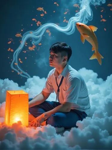 drawing with light,conceptual photography,photo manipulation,pyrokinesis,paper clouds,3d fantasy,Illustration,Vector,Vector 20