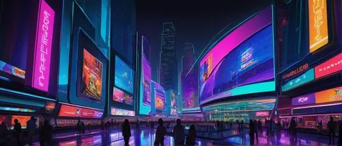 cybercity,colorful city,shinjuku,futuristic landscape,cityscape,metropolis,cyberpunk,cybertown,tokyo city,cyberscene,hypermodern,fantasy city,city at night,futuristic,tokyo,neons,guangzhou,bladerunner,cityzen,colored lights,Illustration,Retro,Retro 22