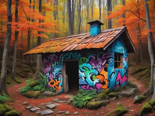 graffiti art,house in the forest,graffiti,abandoned place,small cabin,lonely house,grafitti,the cabin in the mountains,outhouse,abandoned house,house in mountains,world digital painting,wooden hut,autumn camper,cabin,grafiti,small house,little house,grafitty,forest chapel,Conceptual Art,Graffiti Art,Graffiti Art 09