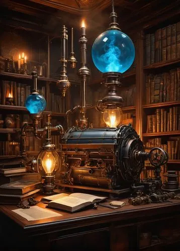 clockmaker,scientific instrument,watchmaker,sci fiction illustration,apothecary,writing desk,authorship,the local administration of mastery,book antique,potter's wheel,candlemaker,publish a book online,orrery,potions,steampunk,distillation,scholar,alchemy,searchlamp,cryptography,Art,Classical Oil Painting,Classical Oil Painting 40