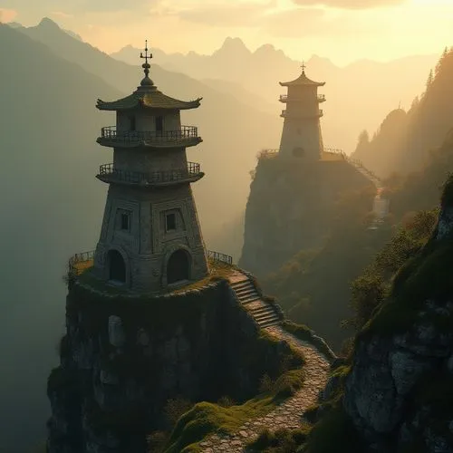 wudang,stone pagoda,tigers nest,huangshan,fantasy landscape,wenchuan,huangshan mountains,yangshao,halong,summit castle,tianchi,pagodas,monasteries,guilin,5 dragon peak,heishan,couloumbis,wuzong,hushan,watch tower,Photography,General,Realistic