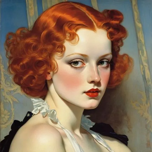 lempicka,art deco woman,ziegfeld,whitmore,currin,maureen o'hara - female,vintage female portrait,viveros,domergue,condita,dossi,satine,chastain,latynina,ziegfield,rossetti,leighton,tretchikoff,lilian gish - female,portrait of a girl,Illustration,Paper based,Paper Based 12