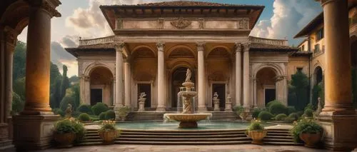 theed,temple of diana,fountain,panagora,venaria,marble palace,water palace,vittoriano,maximilian fountain,pillars,artemis temple,palladian,palaces,neoclassicism,naboo,renaissance,neoclassic,europe palace,neoclassical,old fountain,Illustration,Realistic Fantasy,Realistic Fantasy 05