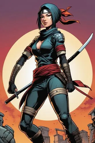 psylocke,bulletgirl,katana,karai,elektra,deathstrike,Illustration,American Style,American Style 13