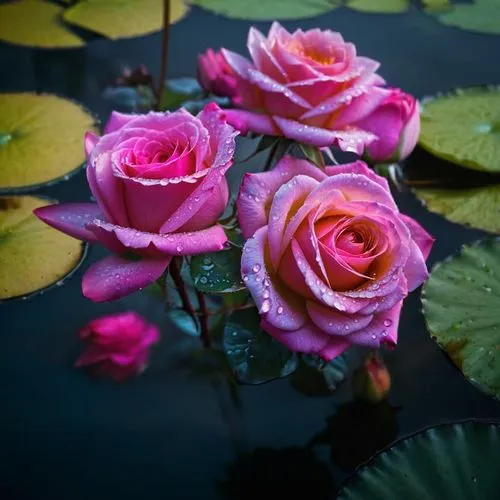 Blue water, lilies, frogs,pink water lilies,water rose,noble roses,water lotus,lotuses,water lilies,pink roses,pink water lily,lotus flowers,lotus on pond,flower water,romantic rose,seerose,water flow