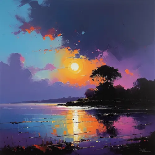 purple landscape,coastal landscape,coast sunset,evening lake,sea landscape,beach landscape,evening atmosphere,carol colman,summer evening,seascape,landscape with sea,early evening,han thom,lan thom,sunset glow,sunset,an island far away landscape,eventide,river landscape,dawn,Conceptual Art,Sci-Fi,Sci-Fi 22